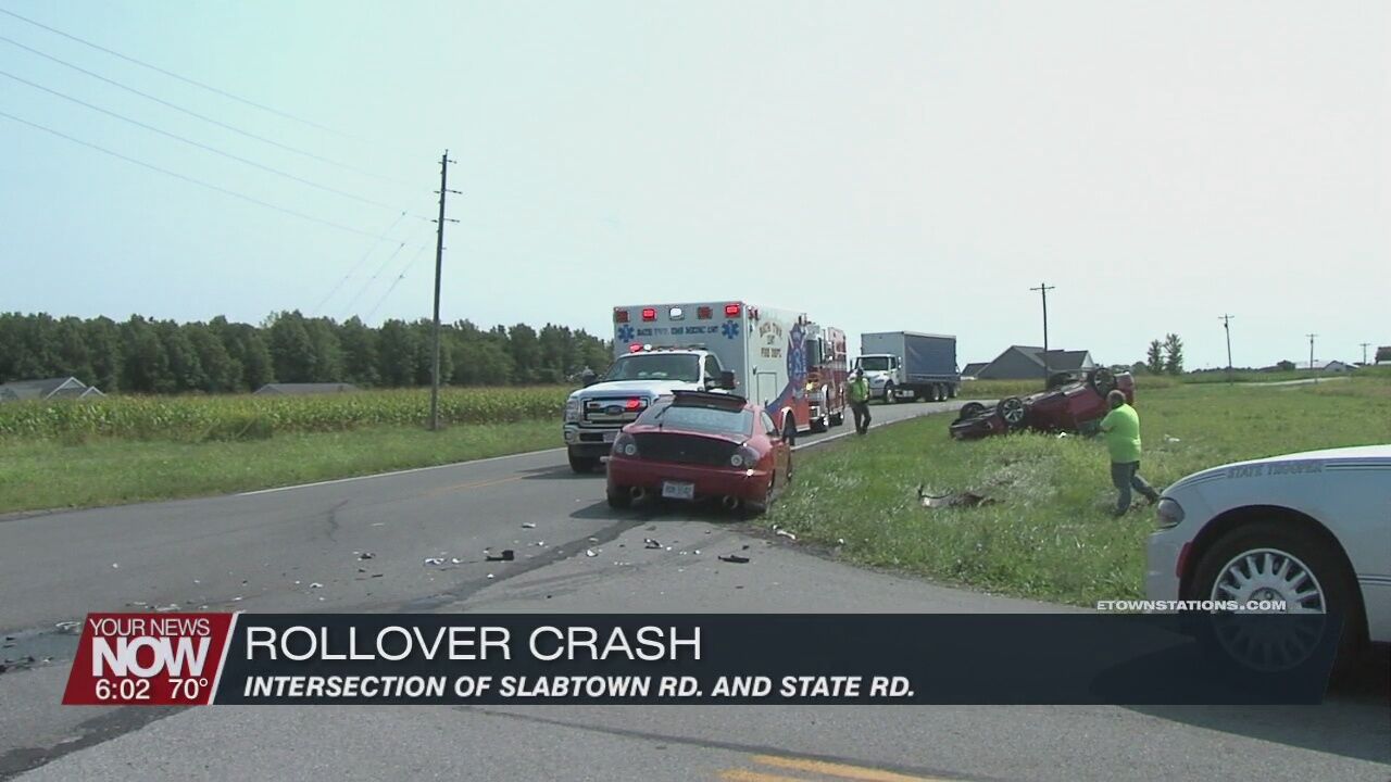 Person hospitalized after rollover crash